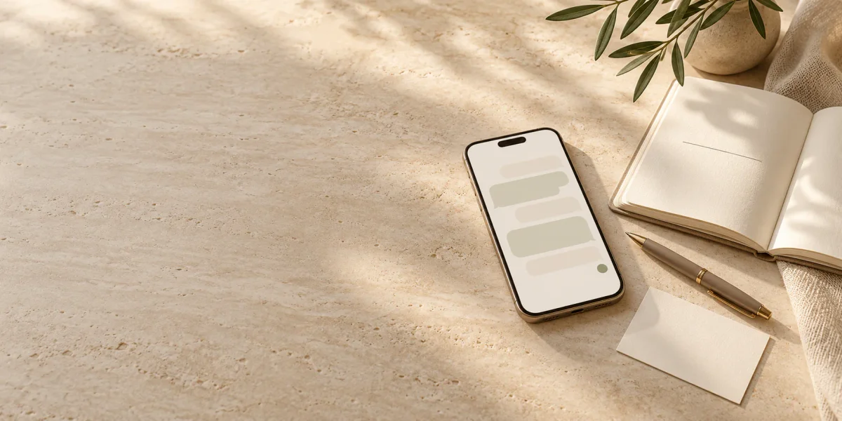 Celular e caderno preparados para iniciar uma nova serviço